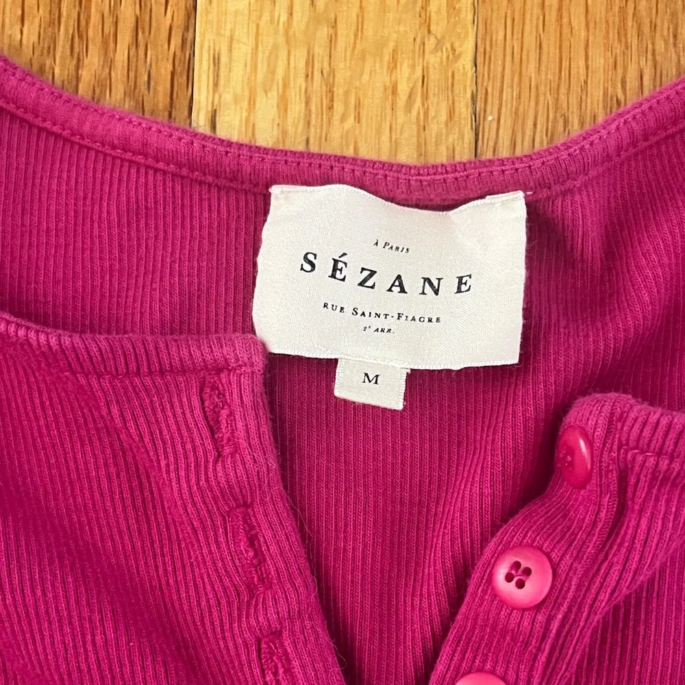 Sezane Theodora set 2 Pink and White Button-Up Tees Shirts - Picture 2 of 3
